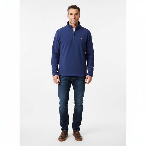Brooks Brothers Other - Brooks Brothers‎ Mens Quarter-Zip Fleece Pullover 346 XL Navy Blue Classic